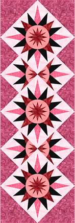 Cactus Rose Table Runner in Hoffman fabrics.