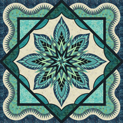 River Dragon • 118" Square Timeless Treasures: Sage Mini, Wallflowers, and Java Blender Collections