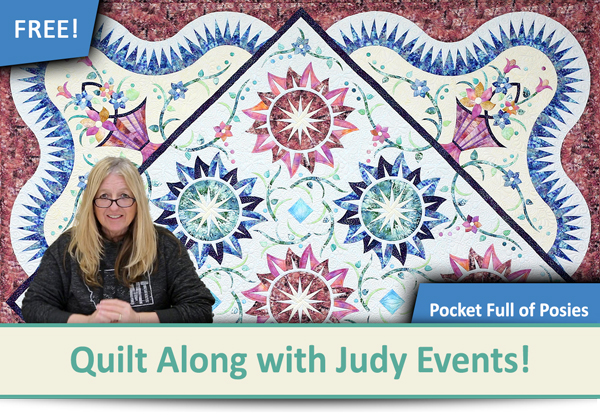 Free Quilt Along With Judy event, Pocket Full of Posies!