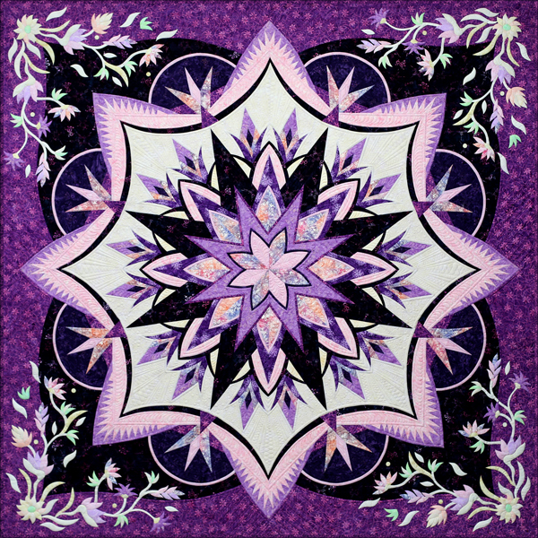 Royal Iris Quilt - 99x99 - Quilted by Julia Quiltoff