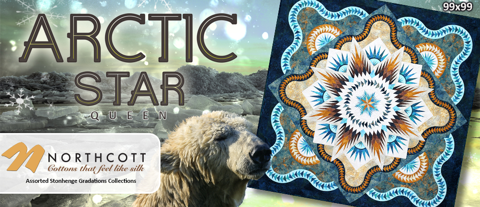Introducing Arctic Star Queen • Assorted Stonehenge Gradations Collections from Northcott Fabrics