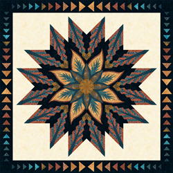 Whispering Arrow • 80" Diameter Banyan Batiks: Tile Fusion