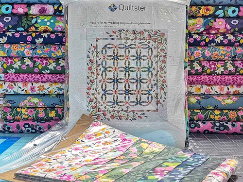 Flowers for My Wedding Ring in Morning Meadow • 87x100 $365.00 Fabric Only $545.00 Kit with Pattern