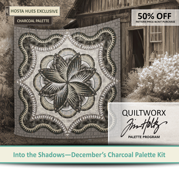 Quiltworx Tim Holtz Palette Program Specials! 50% Off the pattern price with the purchase of a kit! CHARCOAL PALETTE
