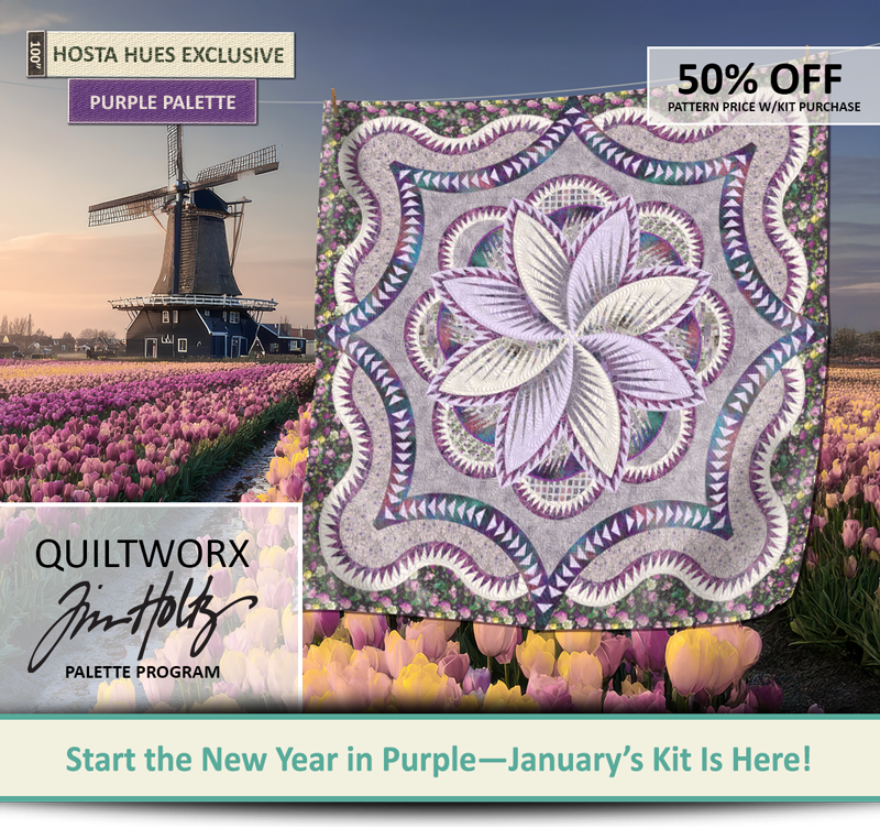 Quiltworx Tim Holtz Palette Program Specials! 50% Off the pattern price with the purchase of a kit! PURPLE PALETTE