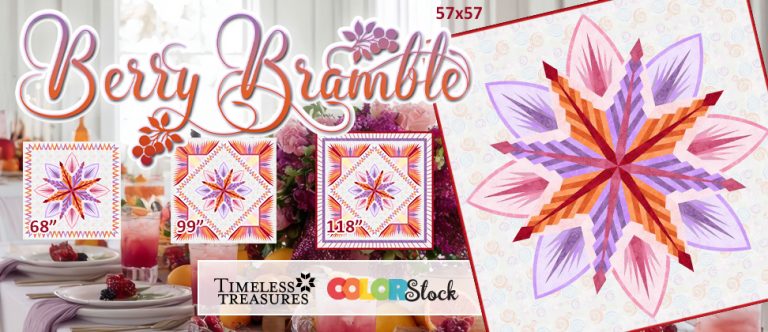 Berry Bramble Purchase Pattern: $49.00 • 57", 68", 99", 118" square • Fabrics: Timeless Treasures - ColorStock Collection by Judy and Judel Niemeyer