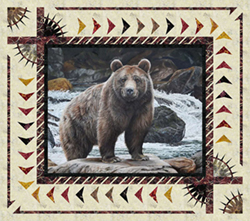 Alpine Tracks with Bear Panel in Batiks 68x60