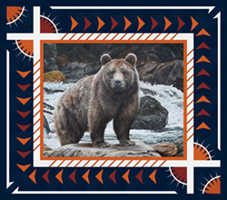 Alpine Tracks with Bear Panel in Chicago Colorway 68x60