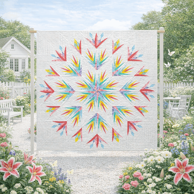 Stargazer Lily FS Tula Pink in a Garden AI v2