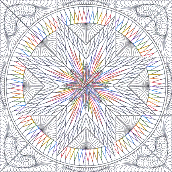 Cosmic Fireworks Quilting Design Animation
